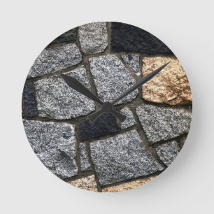 Grijze Steonwand Ronde Klok