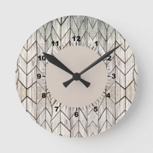 Grijze streep Geometric Black en White Ronde Klok