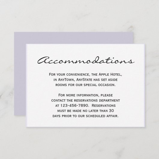 Grijze streep met Floral Accent Wedding Insert Informatiekaartje (Voorkant / Achterkant)