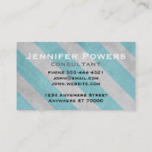 grijze strepen en blauwgroen visitekaartje van sha (Achterkant)