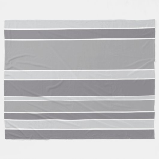 Grijze strepen fleece deken (Voorkant (Horizontaal))