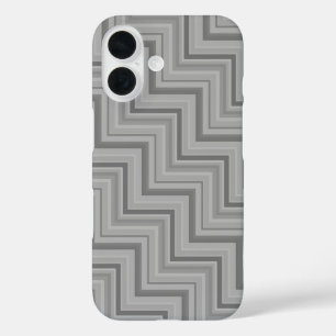 Grijze strepen trappen patroon iPhone 16 hoesje