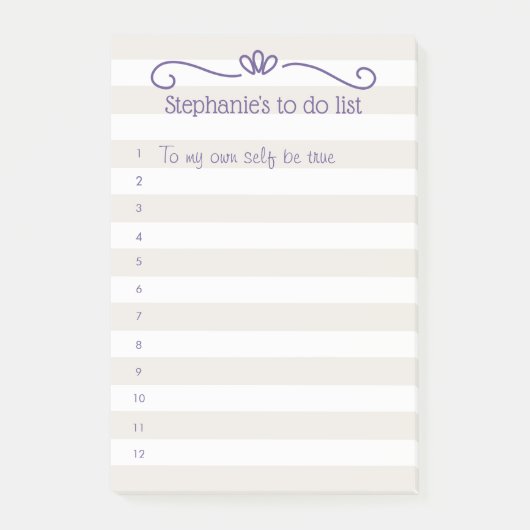 Grijze strepen Ultra Violet tekst om te doen lijst Post-it® Notes (Voorkant)