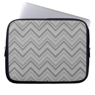 Grijze strepen zigzagpatroon laptop sleeve