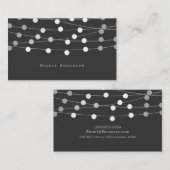 Grijze String Lights Moderne Chique Glam Visitekaartje (Voorkant / Achterkant)
