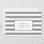 Grijze Stripe Light Blue Boy Virtual Baby shower Kaart (Achterkant)