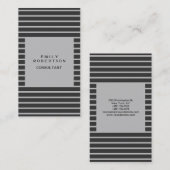 Grijze Stripped Minimalistisch modern platte creat Visitekaartje (Voorkant / Achterkant)