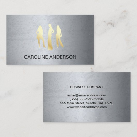 Grijze structuur | Modellen Visitekaartje (Voorkant / Achterkant)