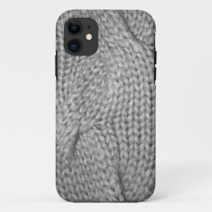 Grijze Sweater gebreide look, iPhone 5 hoesje