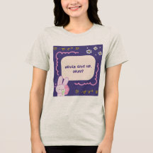 Grijze T-shirt met roze en paarse illustratieve Qu