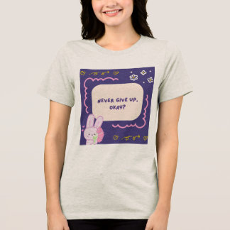 Grijze T-shirt met roze en paarse illustratieve Qu