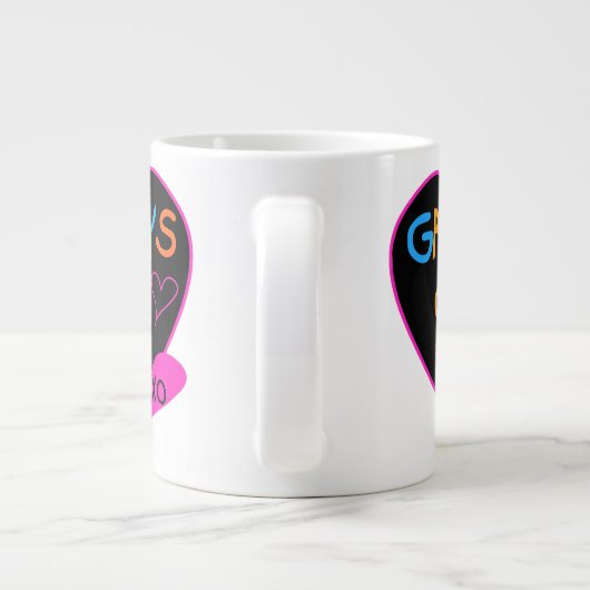 Grijze T-shirts, Mokken, Buttonnen, Hoesjes Grote Koffiekop (Achterkant)