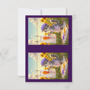 Grijze Tabby Cat schilderij Bedankkaart