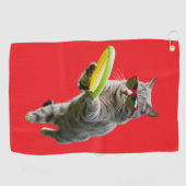 Grijze Tabby Disc Golfer Handdoek (Horizontaal)