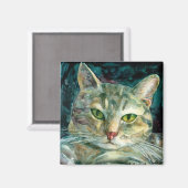 Grijze Tabby Magnet Magneet (Voorkant / Achterkant)