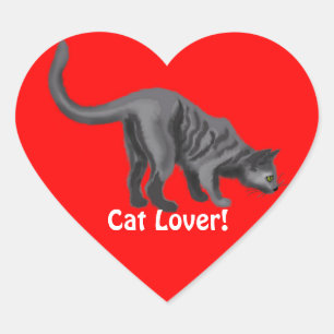 Grijze tablet Kat Lover Harde Stickers