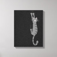 Grijze tabletkat ingeschakeld | Funny Grey Striped