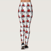 Grijze teddybeer die hart vasthoudt Leggings (Achterkant)