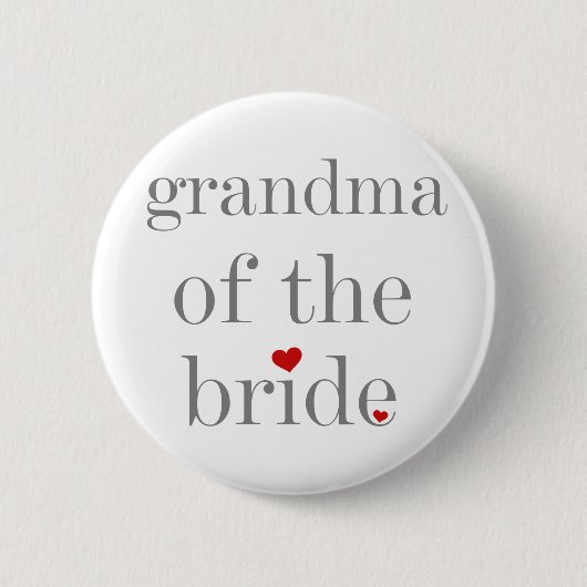 Grijze tekst oma van Bride Ronde Button 5,7 Cm (Voorkant)