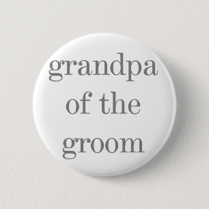 Grijze tekst Opa Groom Ronde Button 5,7 Cm