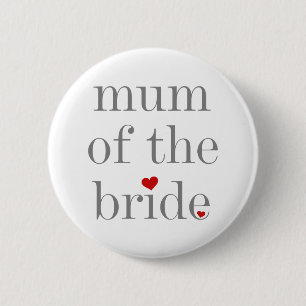 Grijze tekstmam van de Button van de Bride