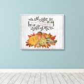 Grijze Thanksgiving Pompoenen en Squash Canvas Afdruk (Insitu (Houten vloer))