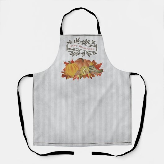 Grijze Thanksgiving Pompoenen en Squash Schort (Voorkant)