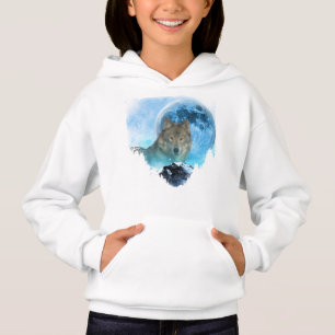 Grijze timber Wolf Full Moon Escape