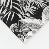 Grijze tinten bloemendeken met aangepaste naam mon fleece deken (Hoek)