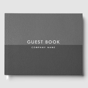 Grijze tinten faux leer gastenboek