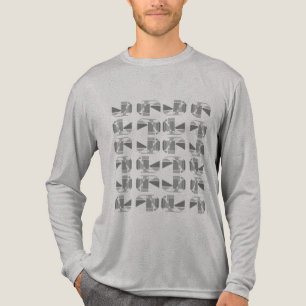 Grijze tinten Houtskool Geometrische Stukken MCM-U Tri-Blend Shirt
