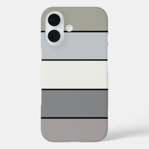 Grijze tinten met zwarte strepen op Waterverf papi iPhone 16 Hoesje