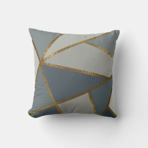 Grijze tinten neutraal goud brons geometrisch kussen