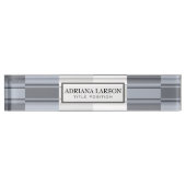 Grijze tinten rechthoeken patroon naambordje (Voorkant)