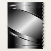 Grijze tinten Roestvrij staal Metaallook - Monogra Planner (Achterkant)