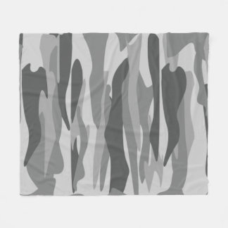 Grijze Tonaam Abstracte Camouflage Fleece Deken