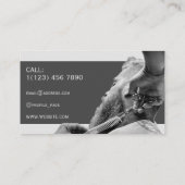 Grijze tongbarber visitekaartje (Achterkant)