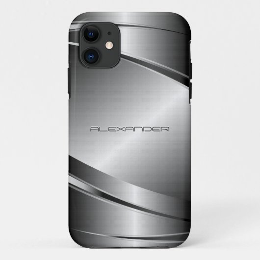 Grijze tonnen Roestvrij staal Metalli Kijk - Monog Case-Mate iPhone Case (Achterkant)