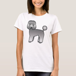 Grijze Toy Poodle Schattige Cartoon Hond T-shirt