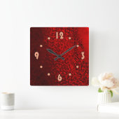 Grijze turquoise geruite vierkante klok (Huis)