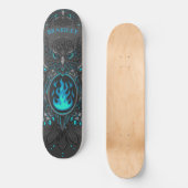 Grijze Uil Cool Modern Op Maat Gemaakte Naam Skateboard (Voorkant)