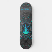 Grijze Uil Cool Modern Op Maat Gemaakte Naam Skateboard (Voorkant)