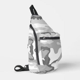 Grijze Urbane Militair Camouflagepatroon Sling Bag