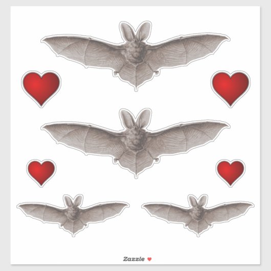 grijze vampiervlek en rode hartslag sticker (Vel)