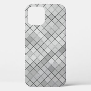Grijze veelhoekafbeelding, bestaande uit tria iPhone 12 hoesje