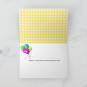 Grijze verjaardagsmuizen op gele gingham kaart (Binnen)