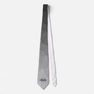 Grijze verloop geometrie mesh patroon Monogram Stropdas