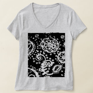 Grijze vervaagde bloem basic T-shirt, KLEIN T-shirt