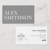 grijze vetgedrukte architect-visitekaartje visitekaartje (Voorkant / Achterkant)