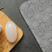 Grijze vezelige textiel octopus zaden met patronen badmat